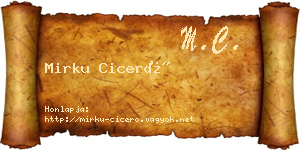 Mirku Ciceró névjegykártya